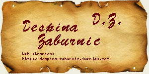Despina Zaburnić vizit kartica